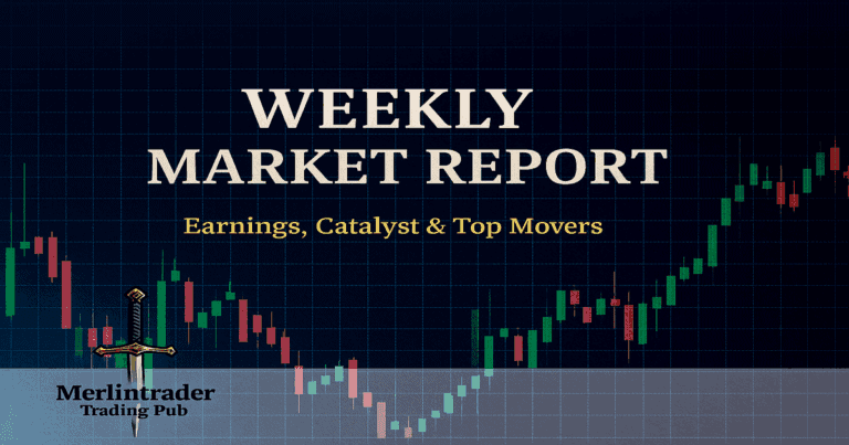 Grafico di mercato settimanale con analisi di earnings, catalizzatori e principali movimenti di mercato.