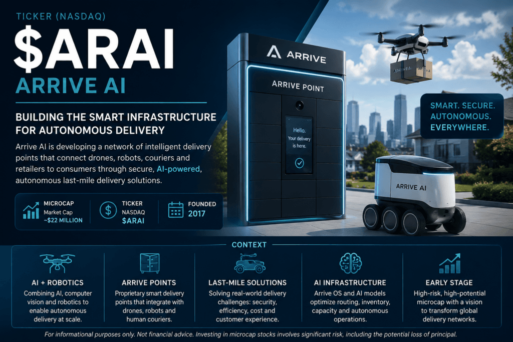 Arrive AI (Nasdaq: $ARAI): The Microcap Building Smart Delivery Points for Drones, Robots and Real People 7 ARAI