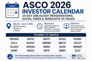 ASCO 2026 Investor Calendar: 25 Key Oncology Presentations, Dates, Times and Webcasts to Track 1 ASCO 2026
