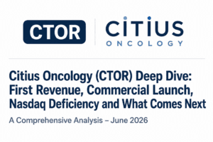 Citius Oncology (Nasdaq: $CTOR): LYMPHIR Revenue Is Real Now, But the Commercial Launch Still Sits Inside a High-Risk Small-Cap Biotech Setup 2 Citius June 26