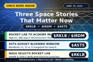 Three Space Stories That Matter Now: $RKLB’s Iridium Shock, $ASTS’s August Launch Window, and Rocket Lab’s NASA Credibility Trade. $IRDM 25 Space Stories