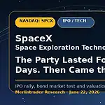 SpaceX (Nasdaq: $SPCX): The Party Lasted Four Days. Then Came the Bill. 7 SPACEX