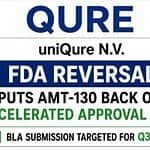 uniQure (Nasdaq: $QURE): FDA Reversal Puts AMT-130 Back On The Accelerated Approval Path 2 Uniqure