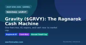 Gravity ($GRVY) Deep Dive 2026: The Ragnarok Cash Machine — One Franchise, 91 Regions, And A Cash Pile Near Its Market Cap 2 Gravity GRVY deep dive 2026 cover - Ragnarok cash machine, GungHo control