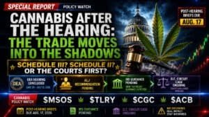 $MSOS $TLRY $CGC $ACB: After the DEA Hearing, the Cannabis Trade Moves Into the Shadows 4 Cannabis