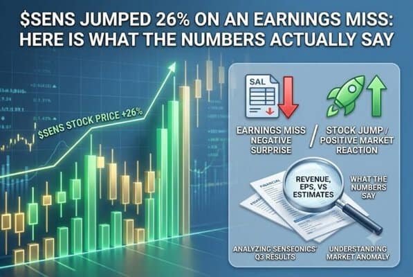 $SENS Jumped 26% on an Earnings Miss. Here Is What the Numbers Actually Say 14 SENS Jump