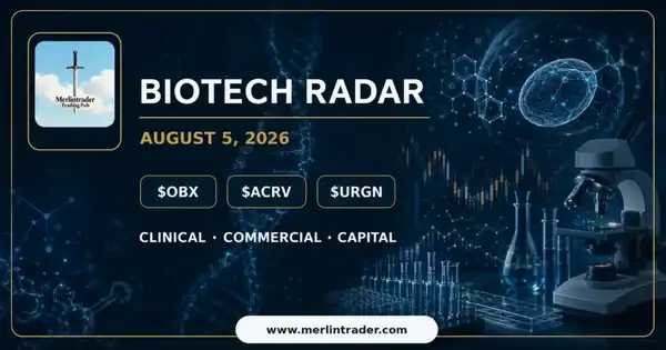 Biotech Radar August 5 2026 featuring OBX ACRV and URGN