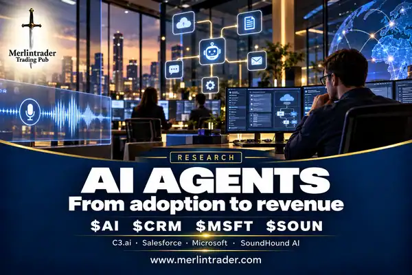 Conceptual enterprise AI operations with C3.ai, Salesforce, Microsoft and SoundHound AI; Merlintrader research.