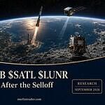 Satellite, rocket and lunar lander illustration for the PL, RKLB, SATL and LUNR comparison