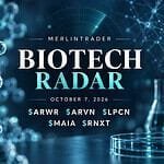 Merlintrader Biotech Radar, October 7, 2026: $ARWR, $ARVN, $LPCN, $MAIA and $RNXT; conceptual laboratory and molecular illustration.
