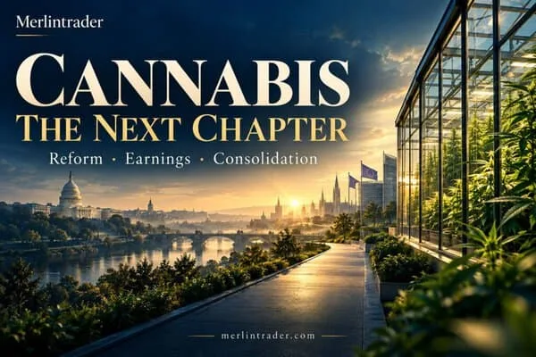 Cannabis: The Next Chapter - editorial illustration of medical cannabis production, U.S. reform and European markets.