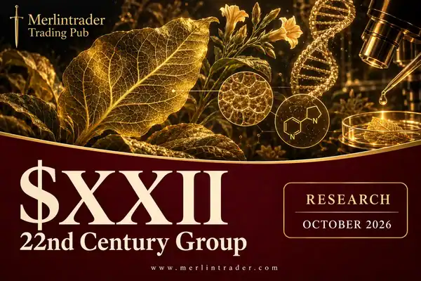 22nd Century Group $XXII Stock Hub: Pinnacle & Risks 2 22nd Century Group XXII editorial cover with tobacco plant science and retail themes
